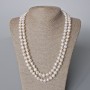 Long freshwater pearl necklace with relief texture, 10×8 mm perls, length 116 cm