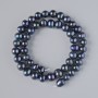 Black Freshwater Pearls on Thread, 8.5×7 mm±, length 35 cm±