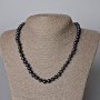 Necklace Black Freshwater Pearls, diameter 8.5×7 mm ±, length 44-45 cm ±