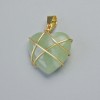 Pendant "Heart" Jade in golden setting, diameter 20x20mm±, length 30mm±