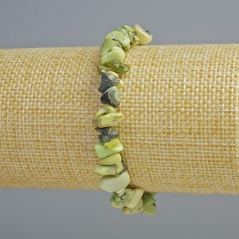 Serpentine natural stone bracelet with chip stones, 8x4mm, length 18cm, elastic