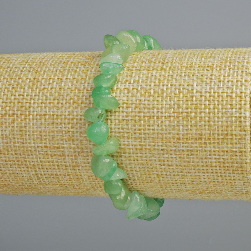 Bracelet Natural Jade Nugget Bead Bracelet, 8x4mm diameter, length 18cm (stretch)