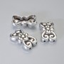 Bead-end insert for 2 threads, diameter 18.5×11 mm ±, hole, metal color: silver, 4 pcs