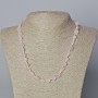 Necklace Pink Quartz natural unpolished stone faceted, diameter from 8x10 to 12x17mm, length 45-49cm