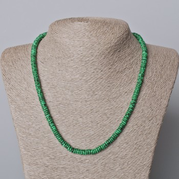 Malachite Beads (pressed) smooth rondelle, 6x2mm dia, length 45-49cm