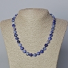 Sodalite Necklace Natural Stone Heart, diameter 10x9, 5x5 mm±, length 45-47 cm±