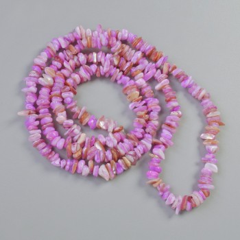 Beads - Purple-Tinted Mother-of-Pearl Chips, 7×2.5 mm, 80 cm long (on beading thread)