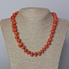 Red Jasper Necklace natural stone faceted, diameter 12×10 mm ±, length 45-48 cm ±