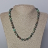 Chrysocolla necklace with natural stone, smooth beads, diameter 8.5 mm, length 45-48 cm