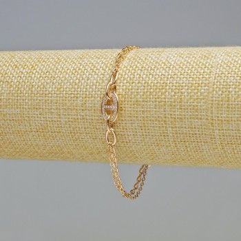 Bracelet Xuping 18K Gold Plating with White Crystals, 3.6mm, 9mm±, Length 18-21cm±