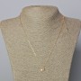 Xuping Chain with 18K Gold Plating, 1mm Thick, with Moon Pendant and White Crystal, 10x9mm Ø, Length 46-51cm
