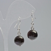 Garnet Earrings Natural Stone Smooth Bead, diameter 12.5mm±, length 33mm±