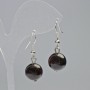 Garnet Earrings Natural Stone Smooth Bead, diameter 12.5mm±, length 33mm±