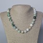 Moss Agate Necklace natural stone smooth beads, diameter 12mm+-, length 45-47cm+
