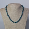 Necklace Turquoise Cat's Eye Natural Stone Smooth Bead, 8mm diameter+, length 45-48cm+
