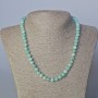 Amazonite Necklace Natural Stone Graduated Rondelle Beads with Seed Beads, diameter 8x6 mm, length 45-47 cm