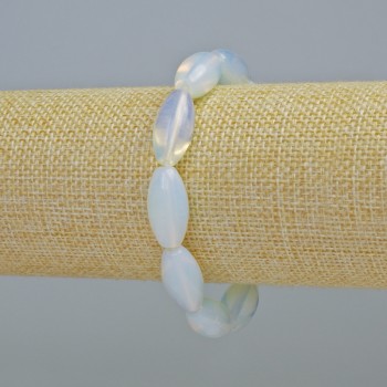 Bracelet Moonstone (synthetic) oval, 10x20mm±, stretch, length 18cm+
