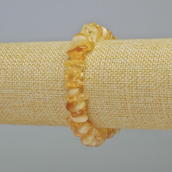 Bracelet Citrine Natural Stone Chip, diameter 11.5x4mm± (stretch), length 18cm+