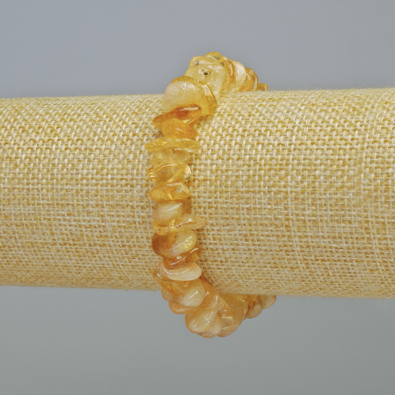 Bracelet Citrine Natural Stone Chip, diameter 11.5x4mm± (stretch), length 18cm+