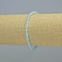 Turquoise natural stone faceted cube bracelet, 4mm± cube, stretchy, 18cm±