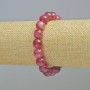 Turmaline Rubellite Bracelet Natural Stone Smooth Bead, 10mm± Diameter (stretch), 18cm+ length