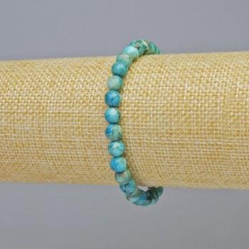 Bracelet Blue Jasper (synthetic) smooth bead, diameter 6mm± (stretch), length 18cm+