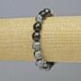 Bracelet Snowy Obsidian Apache Tears natural stone faceted bead, diameter 10mm± (stretch), length 18cm+
