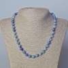 Necklace of Blue Aventurine Natural Stone Granulated Beads, diameter 8mm ±, length 45cm ±
