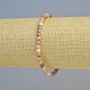 Rhodonite Natural Stone Faceted Cube Bracelet, 4mm ± diameter (stretch), length 18cm+