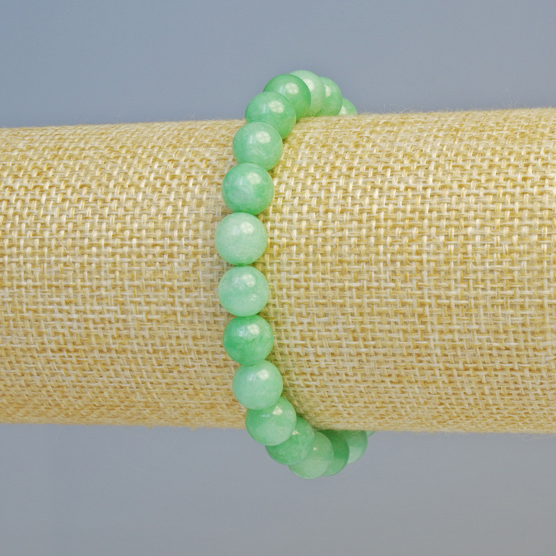 Amazonite Bracelet Natural Stone Round Bead 8mm ± (stretch), length 18cm+