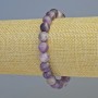 Amethyst bracelet natural stone matte smooth bead, diameter 8.5mm± (stretch), length 18cm+