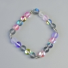 Opalite Glass Bead Bracelet Assorted Smooth Round 8mm ± (stretch) with metal accents