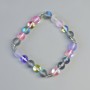 Opalite Glass Bead Bracelet Assorted Smooth Round 8mm ± (stretch) with metal accents