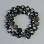 Beads - Silver Obsidian Natural Stone Faceted, 10x12 mm Diameter, 36 in Length on Thread