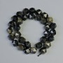 Sunstone Obsidian Beads, natural stone faceted, diameter 10x12mm, length 37in on thread