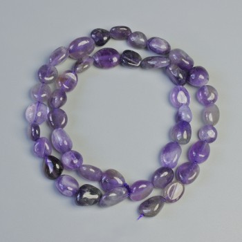 Amethyst Beads natural gemstone faceted, diameter 8x10mm±, length 40cm± on a thread