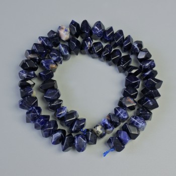 Sodalite Beads Natural Stone Faceted Rondelle, diameter 10.5×6.5 mm, length 38 cm on thread