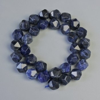 Sodalite Beads natural stone multifaceted, diameter 10.5×12mm±, thread length 38cm±