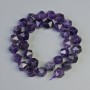 Amethyst Beads - Natural Stone Multisided (Faceted), 10.5×12mm ±, 38cm length ± on thread