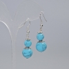 Turquoise Earrings (Pressed) Smooth Balls, diameter 12.5 mm and 8.5 mm, length 44 mm ± with metal inserts