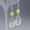 Variscite Earrings in Greenish (pre. ) smooth ball, diameter 10mm, 19.5×31mm±, length 63mm± with metal inserts