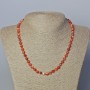 Carnelian Beaded Necklace with Natural Stone, Faceted Balls, 6mm Diameter, 45-48cm Length