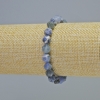 Sodalite natural stone multi-faceted bracelet, 7x8mm± beads, stretchy, 18cm+