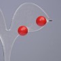 Earrings 'Pearl' Coral (piece) smooth ball, diameter 8mm+