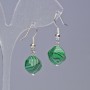 Malachite Earrings (pressed) Faceted, 10x12mm diameter, 32mm length