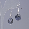 Sodalite Earrings, Natural Stone, Multisided Cut, 10 mm dia. ~ 5x12 mm +-, length 32 mm +-