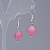 Rhodonite Earrings Natural Stone Multisided, 9×10mm diam.±, length 31mm±