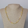 Opal Glass Necklace Yellow Holographic Chameleon Smooth Bead, diameter 6.5mm, length 45-48cm