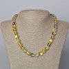 Opal Glass Necklace Yellow Transparent Chameleon Smooth Bead, diameter 10mm±, length 45-47cm±