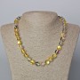 Opal Glass Necklace Yellow Transparent Chameleon Smooth Bead, diameter 10mm±, length 45-47cm±
